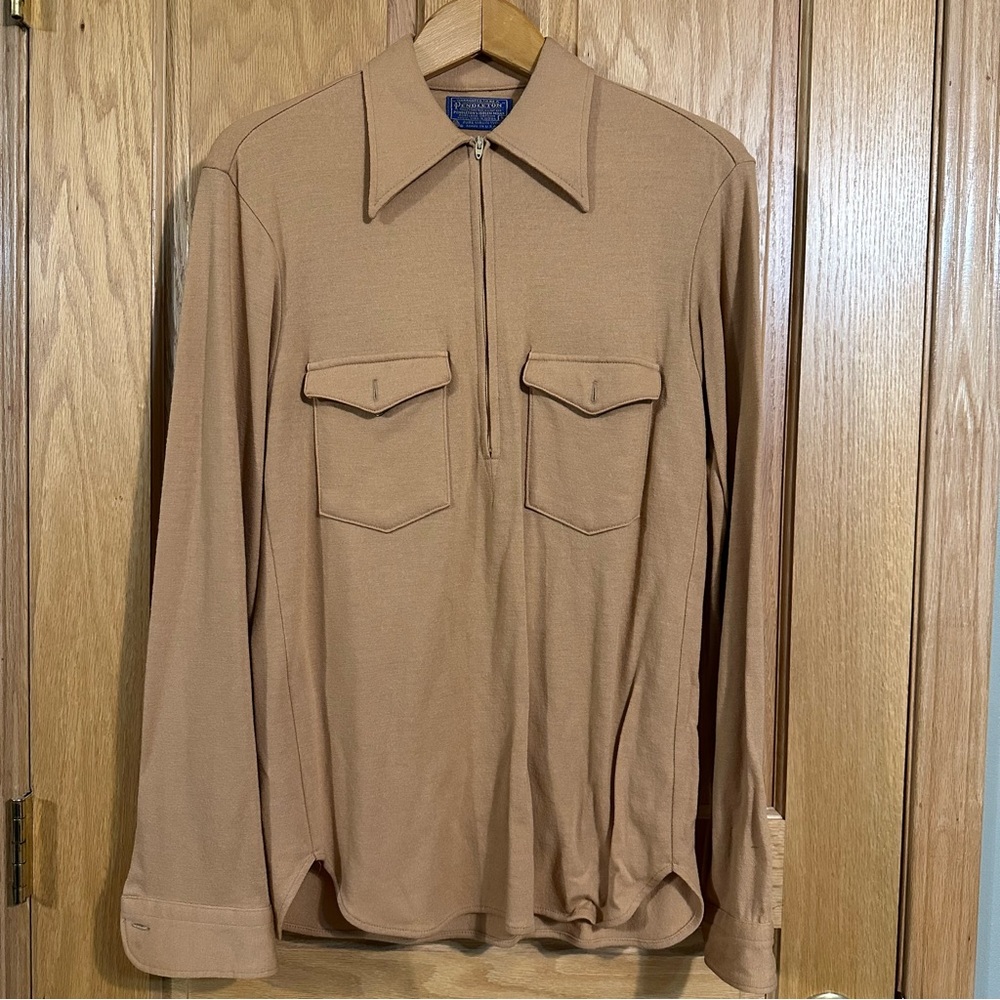 Vintage Pendleton men’s 1/4 zip pullover knit wool shirt